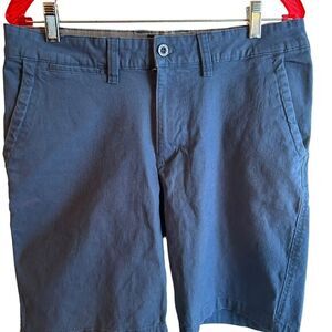 Nat Nast Shorts Mens 32 Blue Chino Flat Front‎ Cotton Stretch Casual